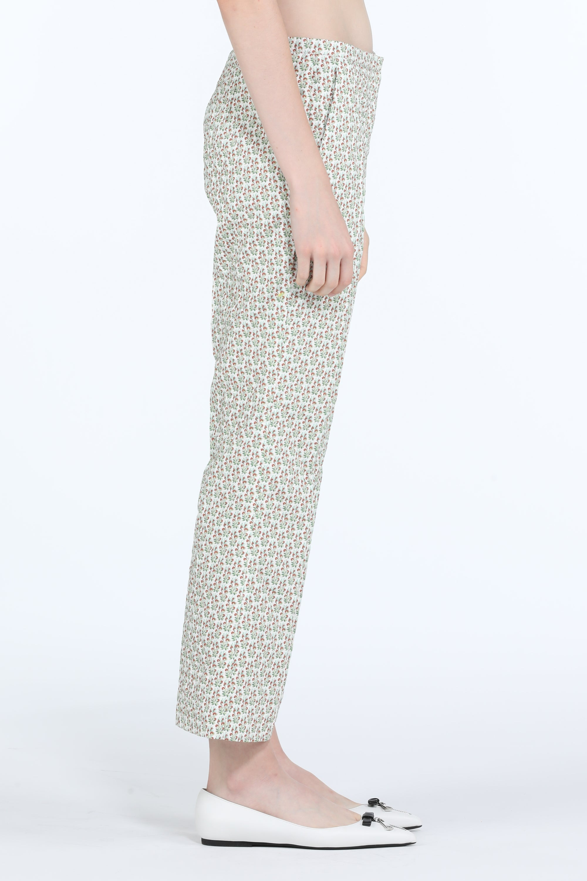 FLORAL-PRINT CROPPED FLARED TROUSERS - 3