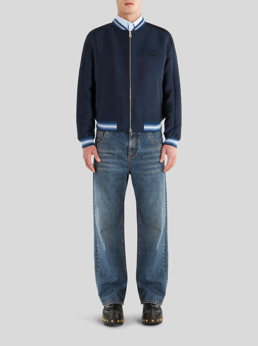 BOMBER JACKET WITH INTARSIA PATTERN - 3