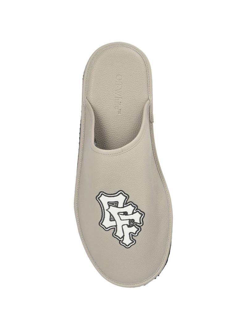 logo print leather slippers 4