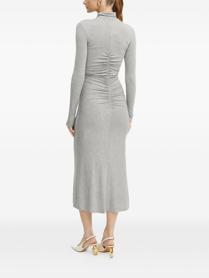zip-up ruched midi dress 3