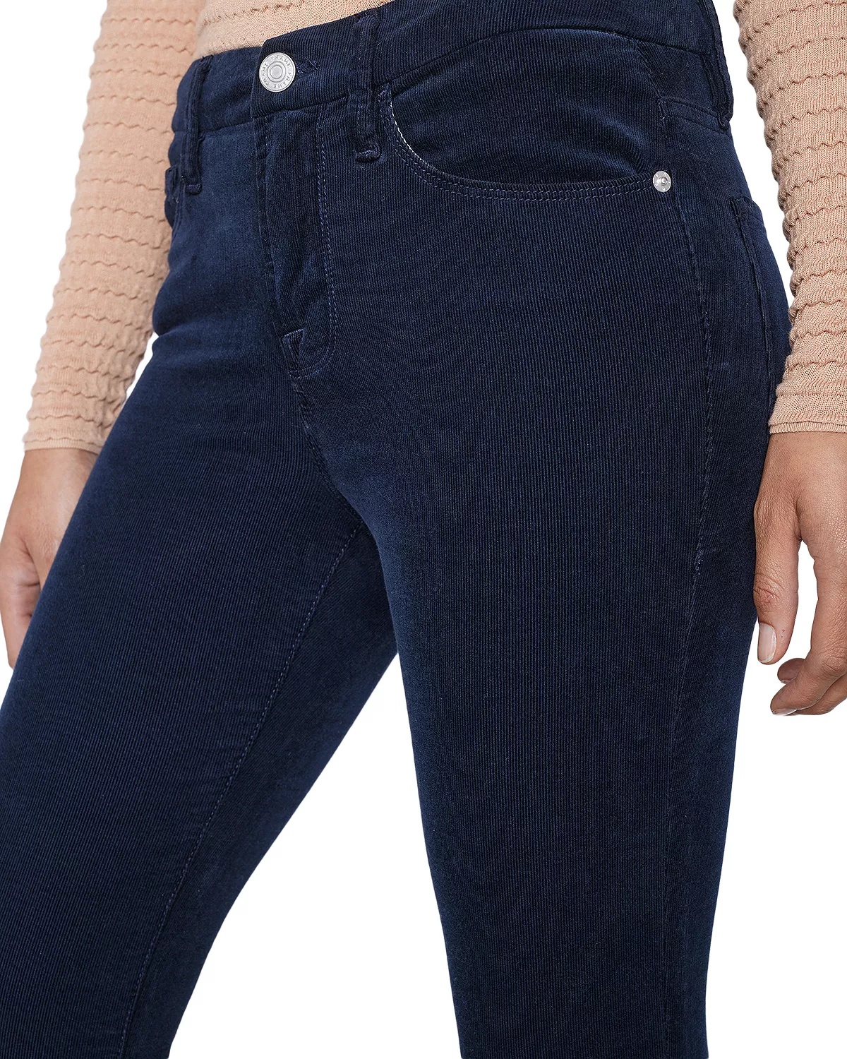 Le Mini High Rise Bootcut Jeans in Navy - 4