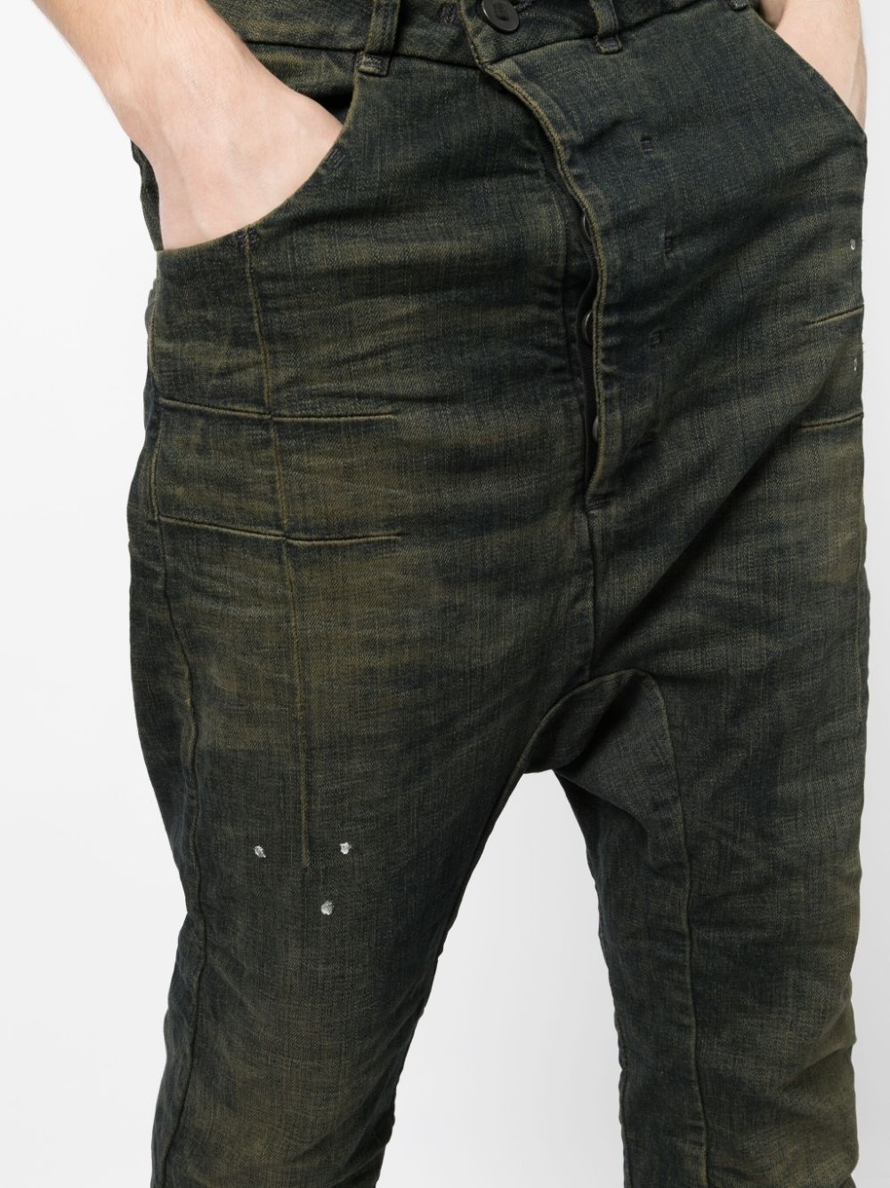 asymmetric-front straight-leg jeans - 5