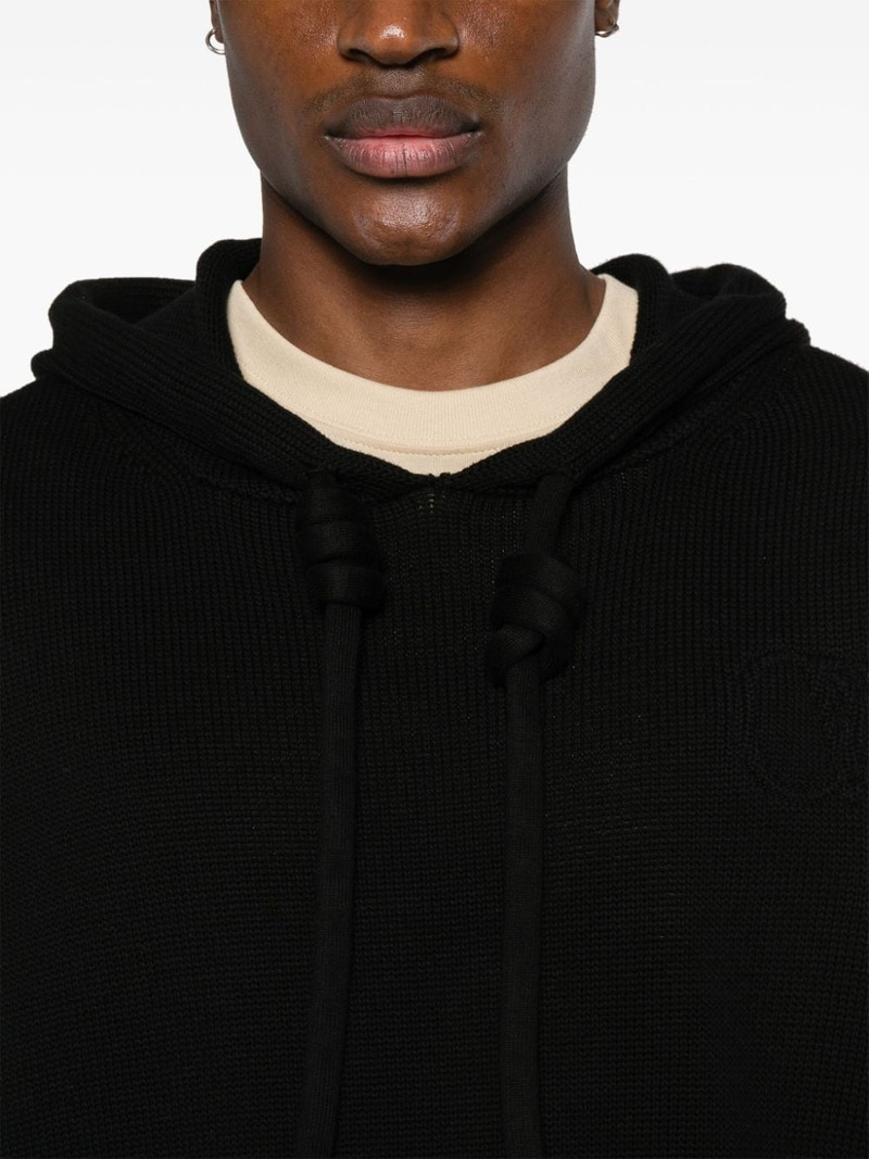 embossed-logo knitted hoodie 5