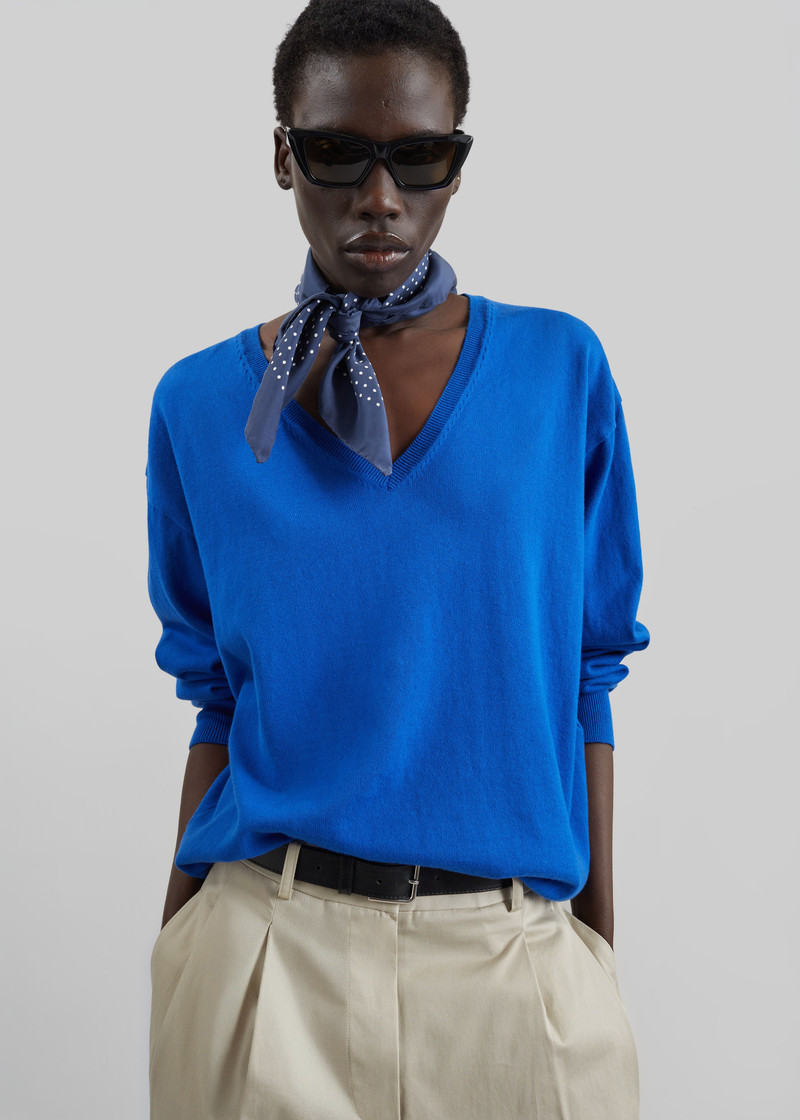 Meera V-Neck Sweater - Cobalt 3