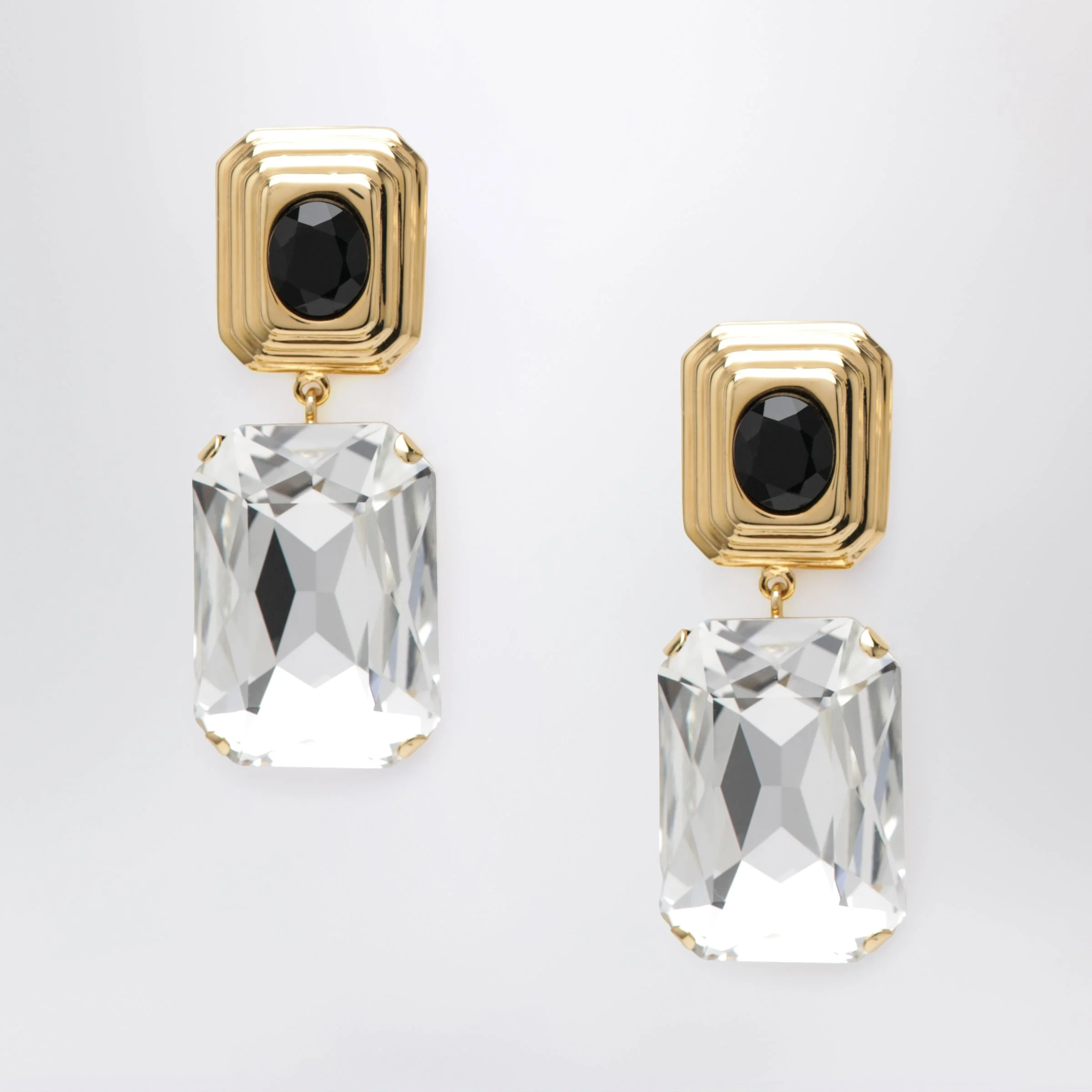Alessandra Rich Gold-Tone Clip-On Earrings With Crystal Drop Women - 1