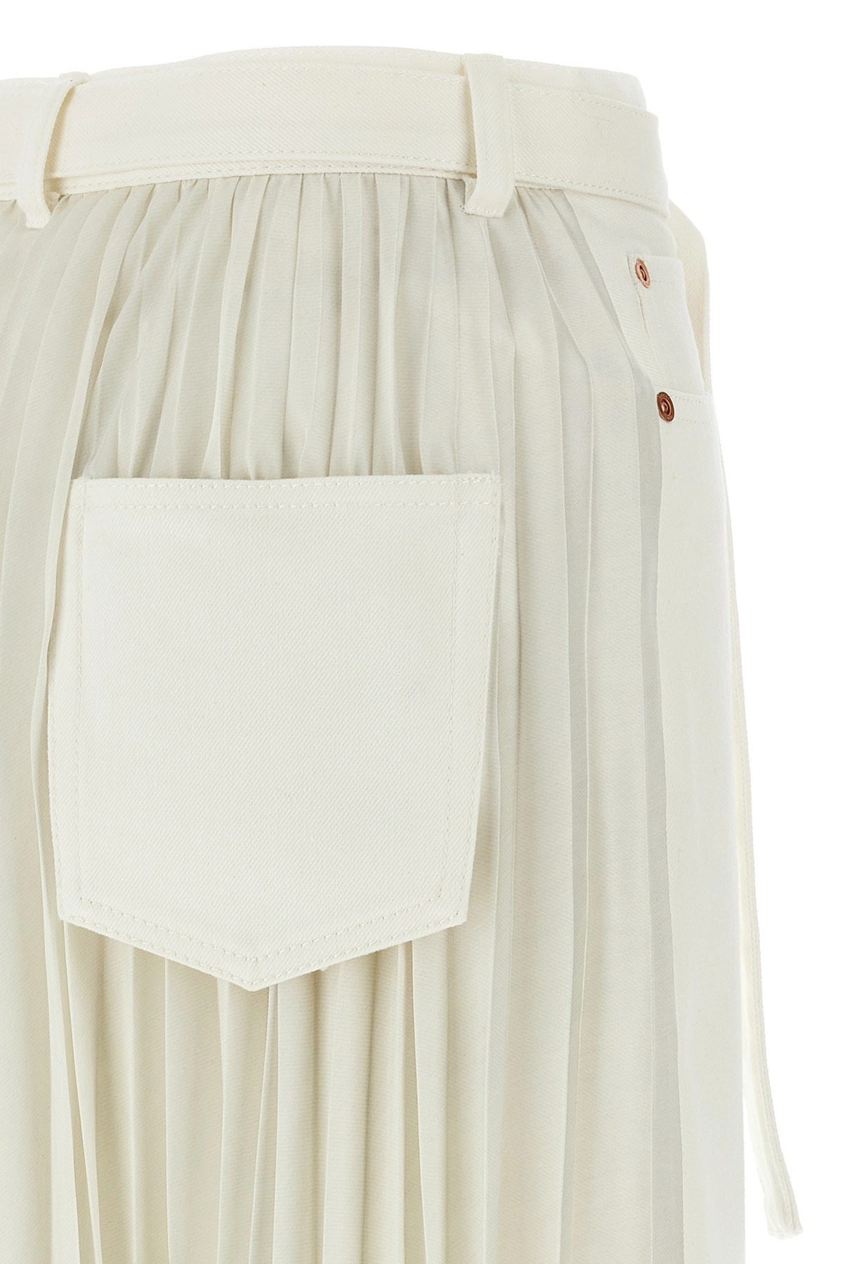 Pleated denim skirt - 5