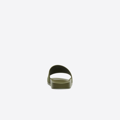 BALENCIAGA Men's Pool Slide Sandal in Kaki Green outlook