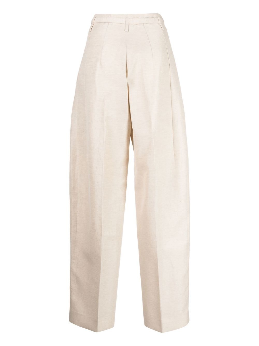 tapered wool-linen trousers - 2