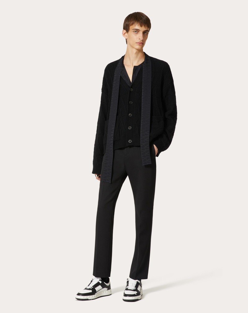 Valentino WOOL CARDIGAN WITH TOILE ICONOGRAPHE PATTERN outlook