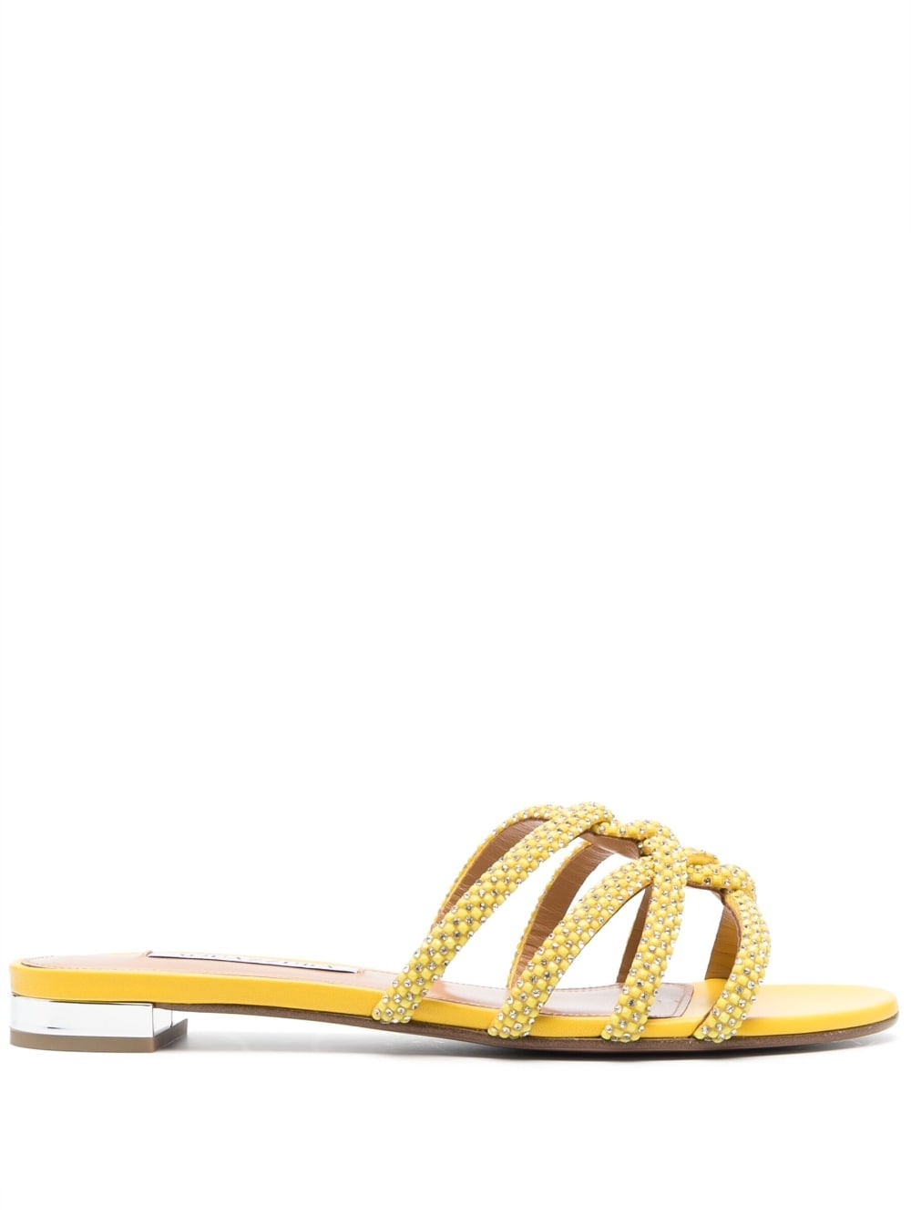 crystal-embellished flat sandals - 1