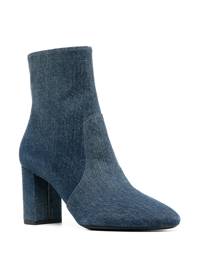 SAINT LAURENT Lou 75mm denim ankle boots outlook