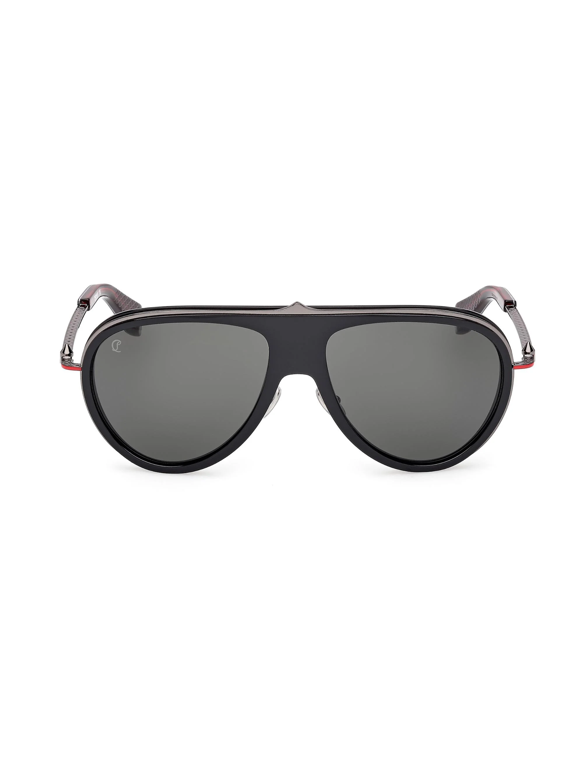 Men's 61MM Aviator Sunglasses - Black Red Black - 1