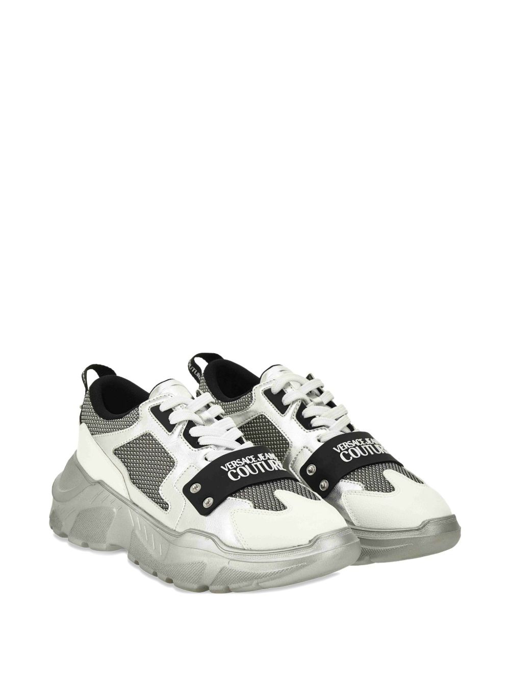 metallic-panel mesh trainers - 2