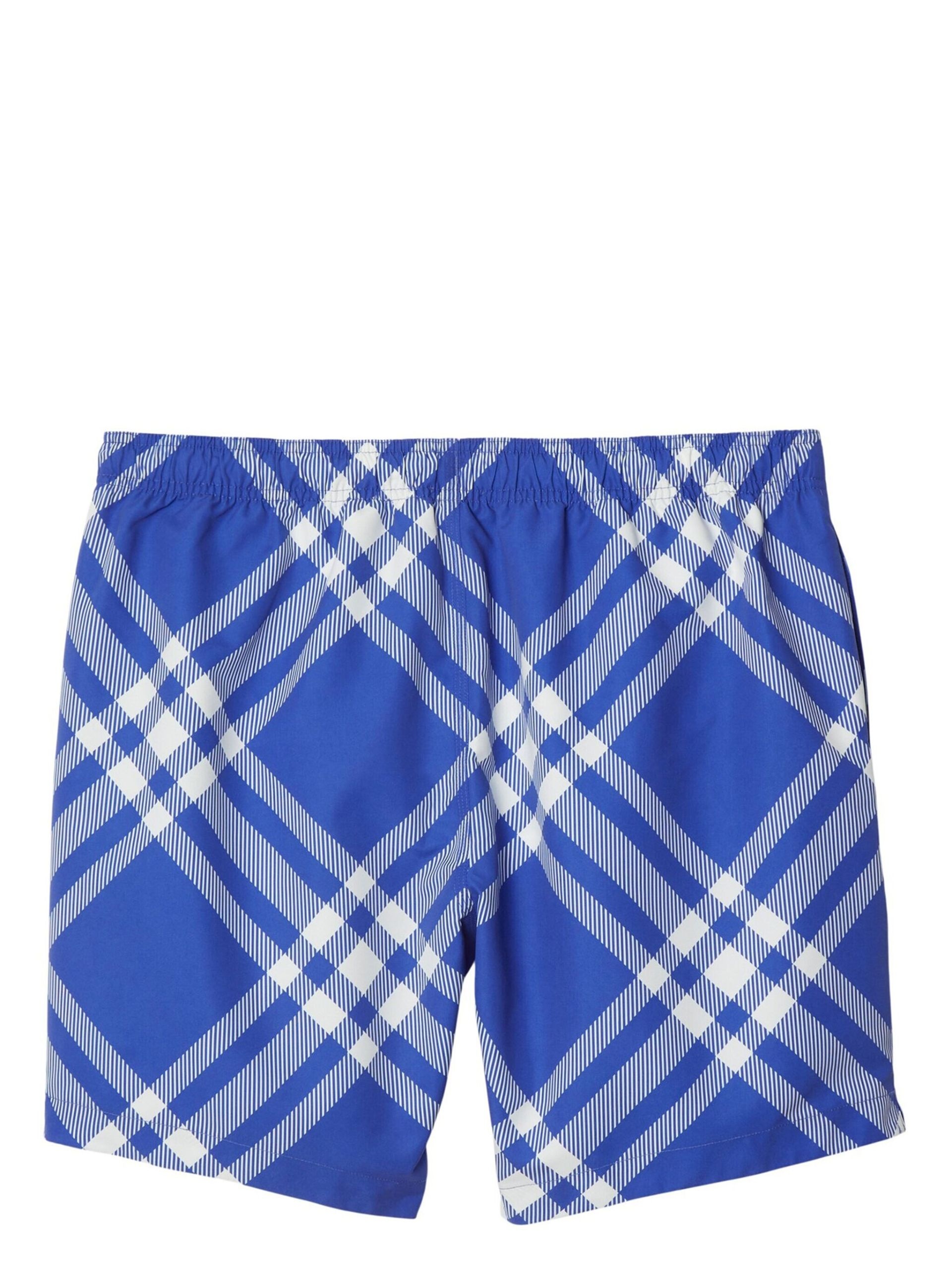 Blue Plaid Check Swim Shorts - 2