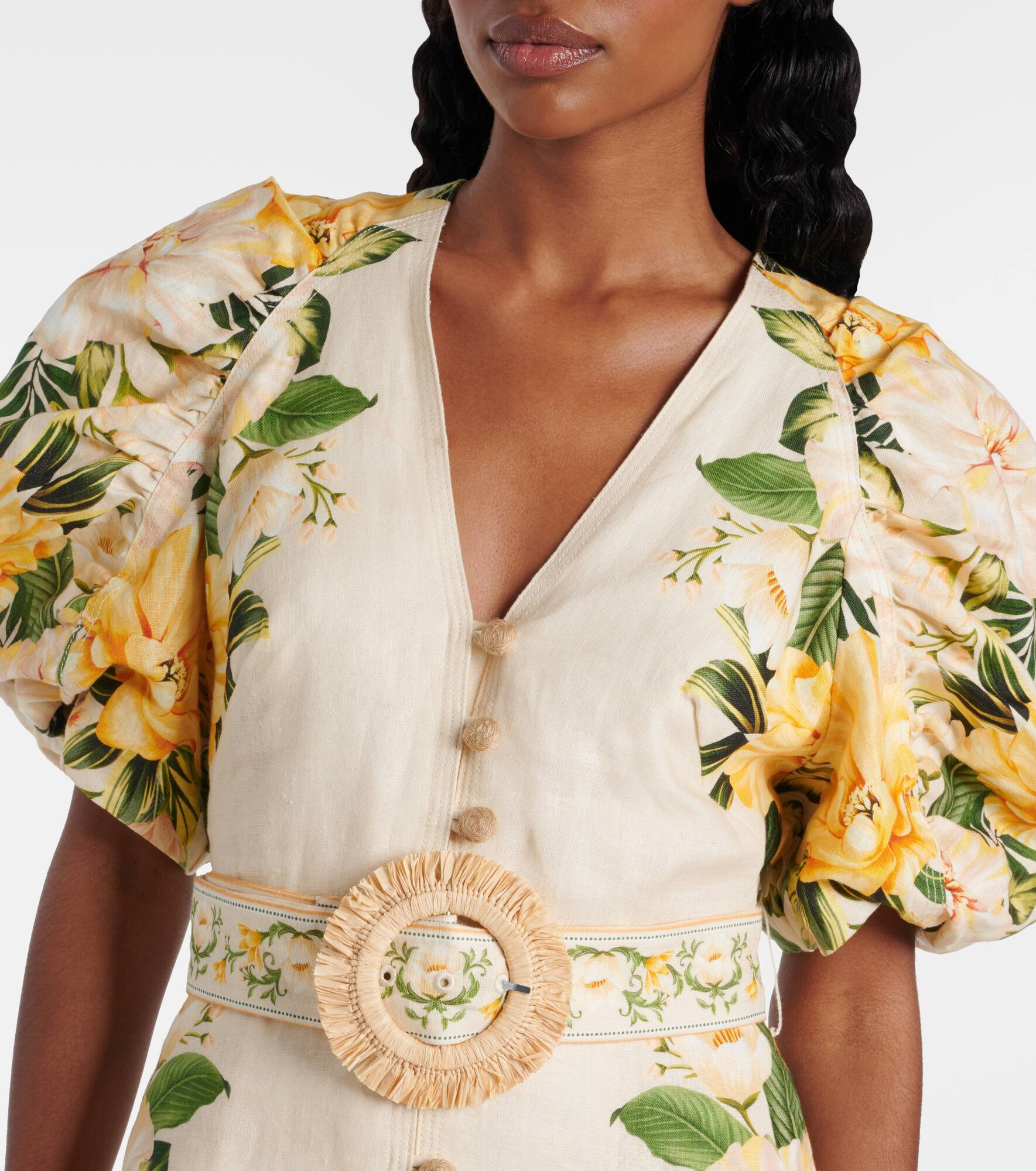 Floral linen minidress - 4