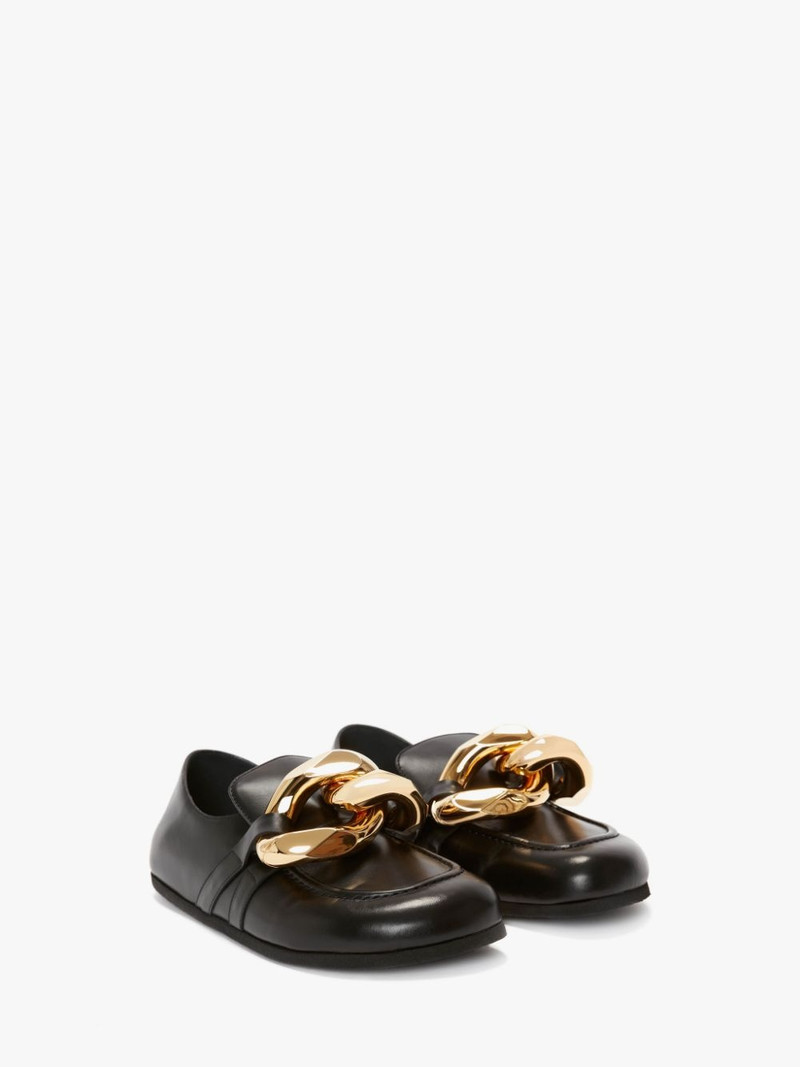 JW Anderson CLOSED BACK LEATHER CHAIN LOAFER outlook