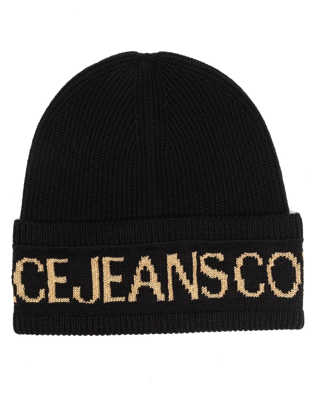 intarsia-knit logo beanie - 1