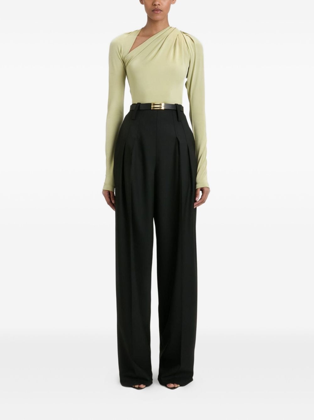 draped-neck top - 2