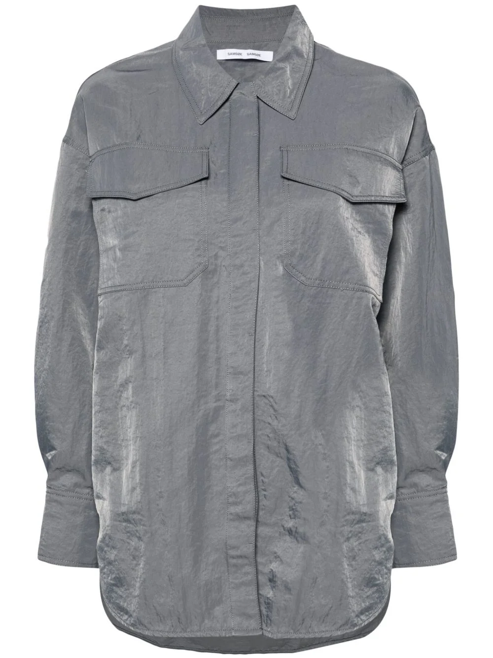 Gira press-stud crinkled shirt - 1
