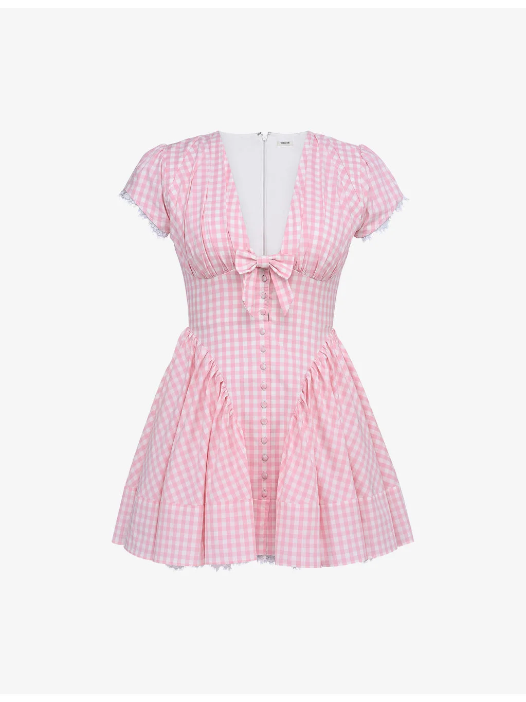 Emiliana Checked Stretch-Cotton Mini Dress - 1