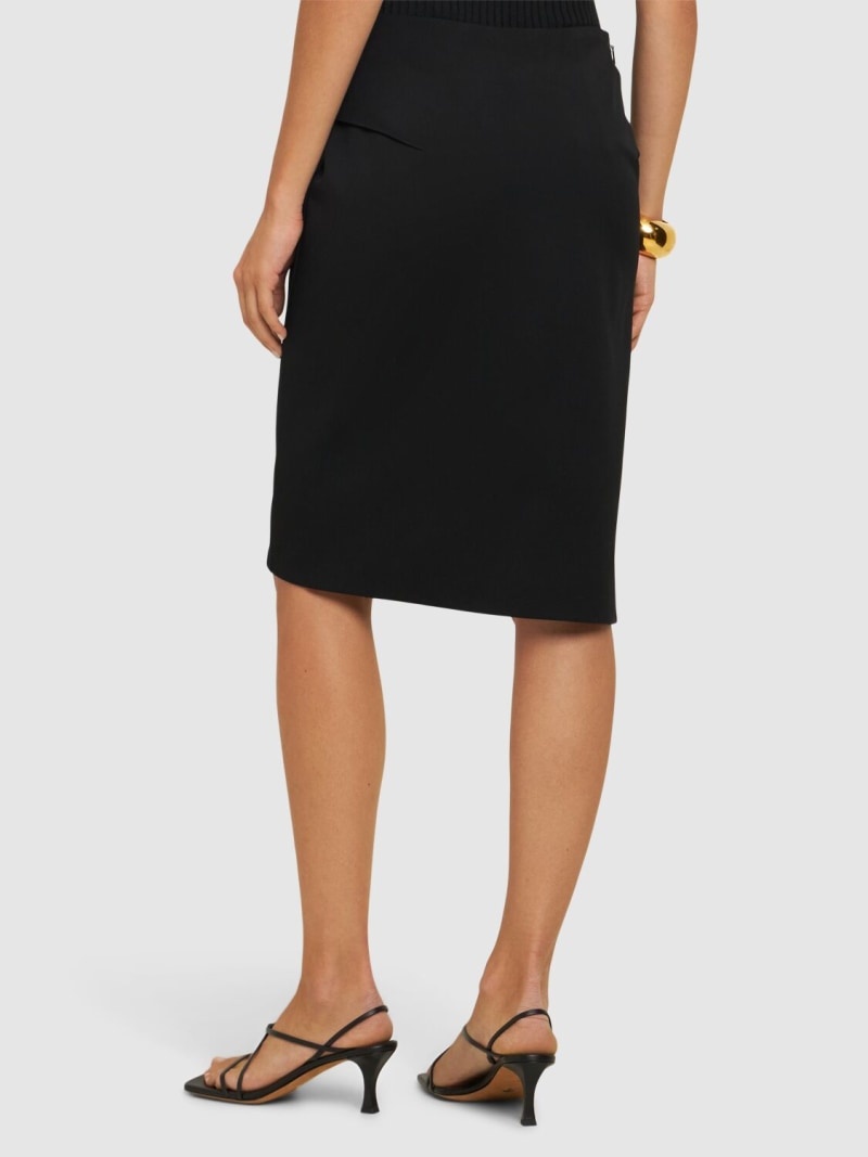 Stretch wool midi skirt - 3