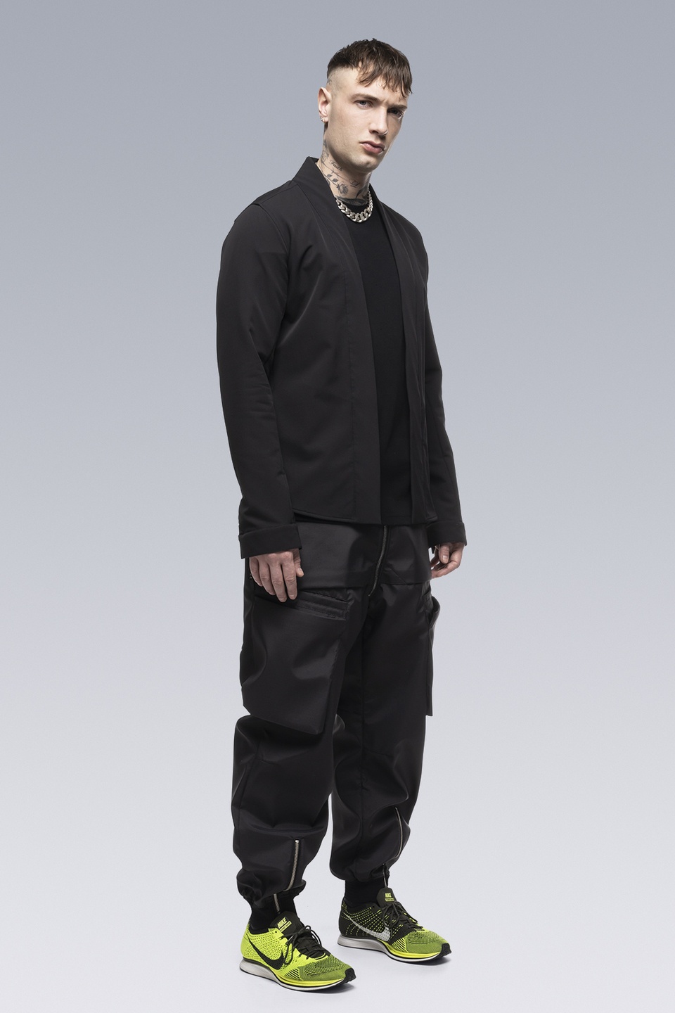 ACRONYM LA11-DS ノーカラージャケット ACRONYM LA11-DS schoeller® Dryskin™ Shirt Jacket Alpha Green