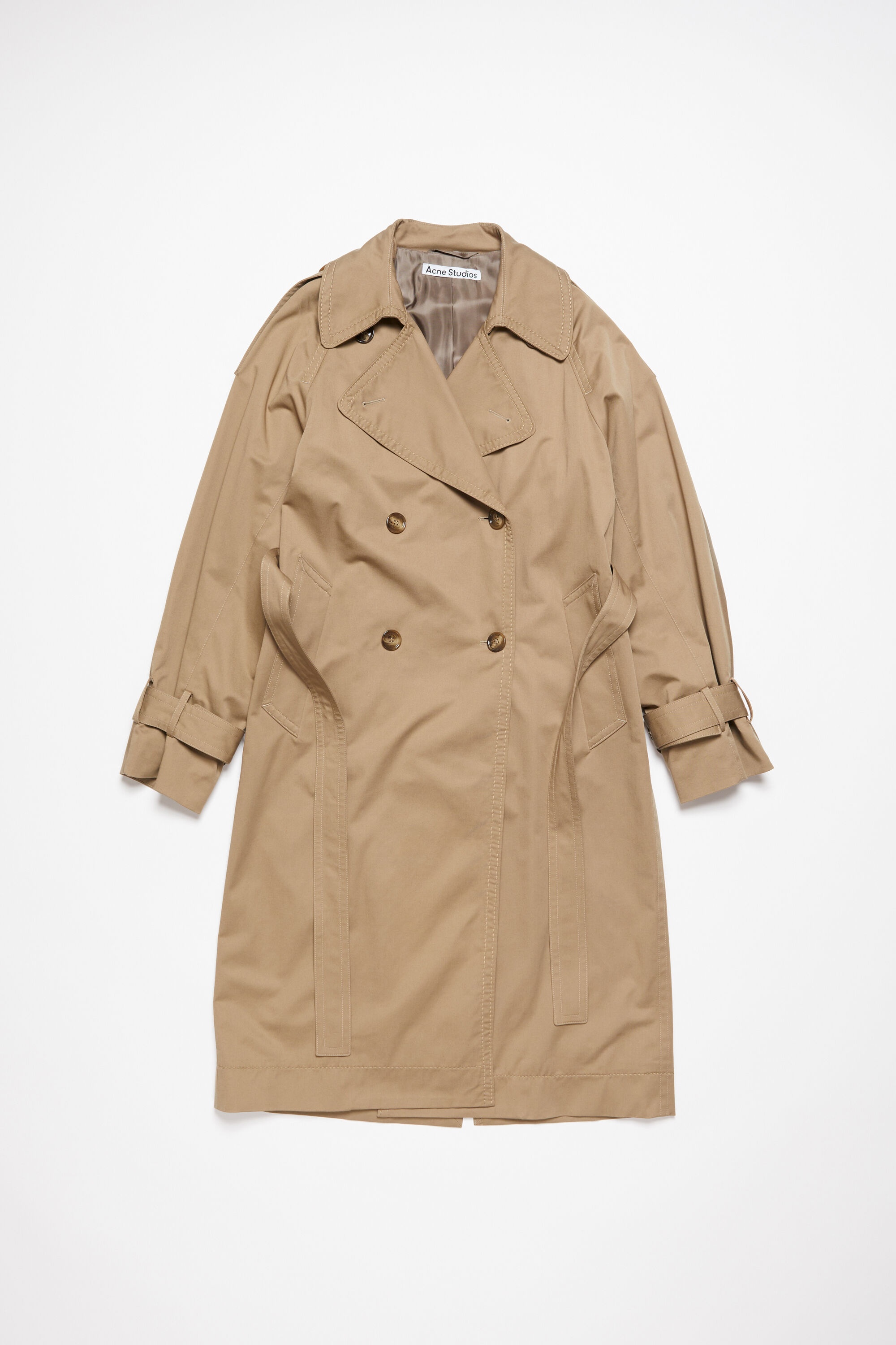 Double-breasted trench coat - Cold beige - 1