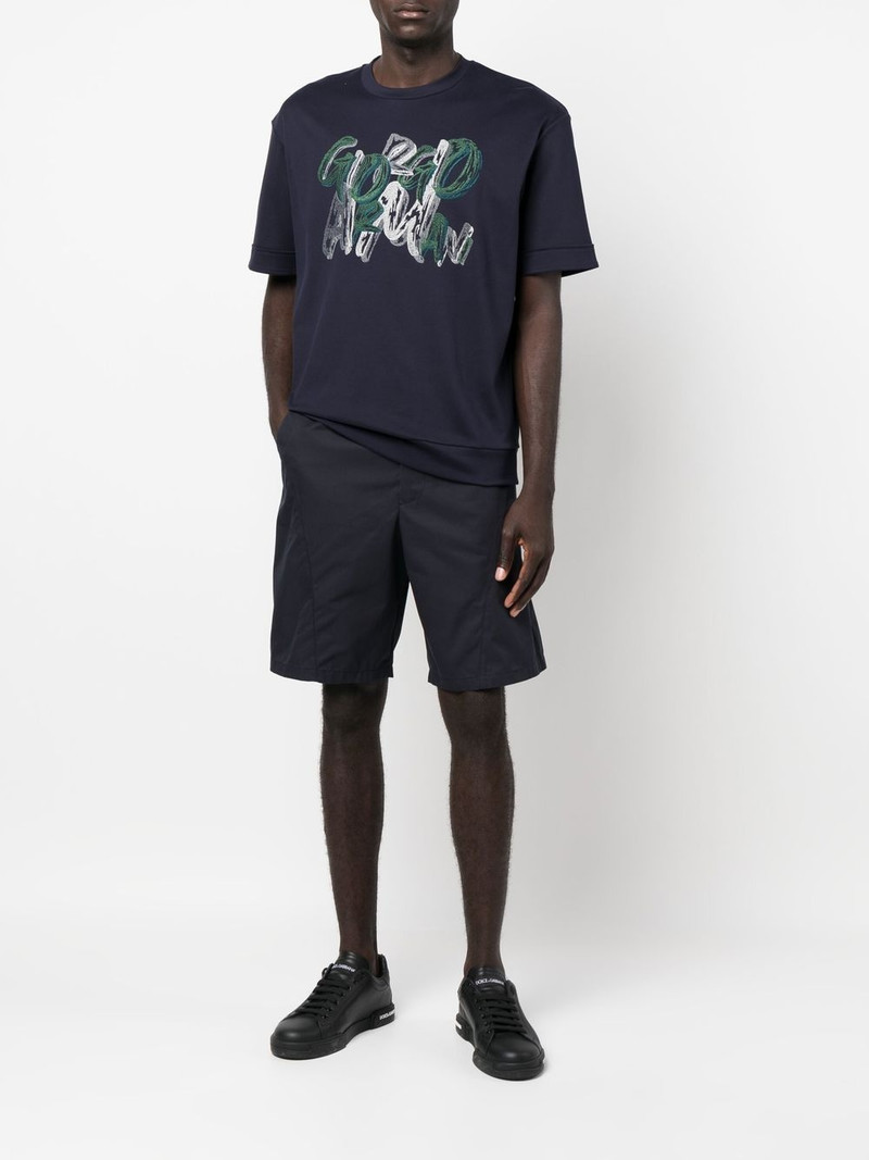 GIORGIO ARMANI graphic logo-print cotton T-shirt outlook