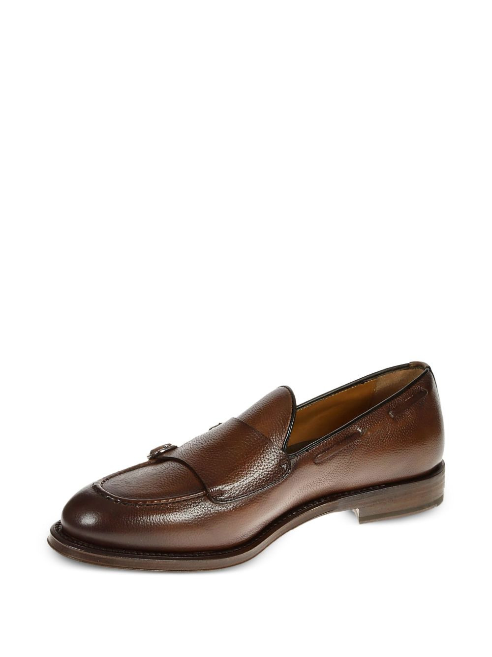 double-buckle leather loafers - 4