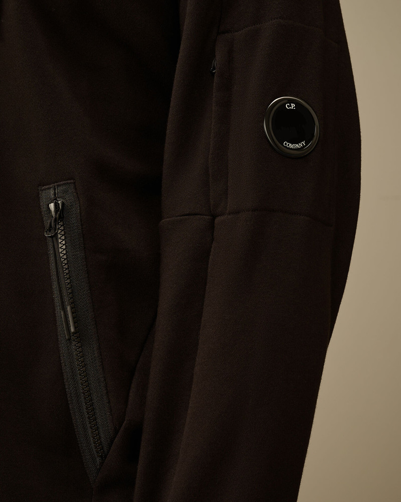 Diagonal Raised Fleece Hooded Full Zip Sweatshirt 4
