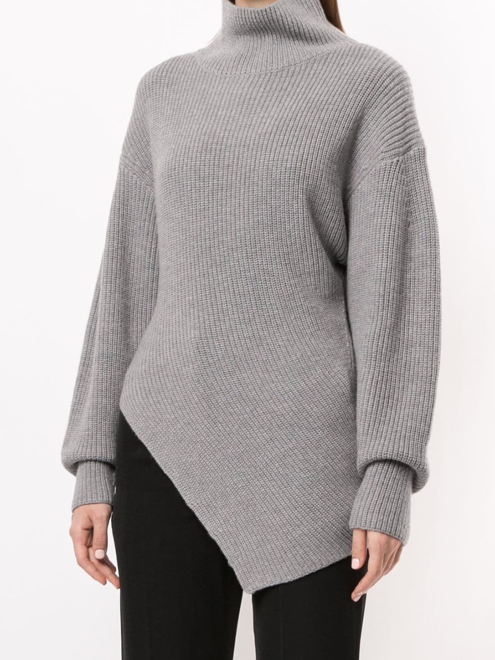 asymmetric turtleneck jumper - 3