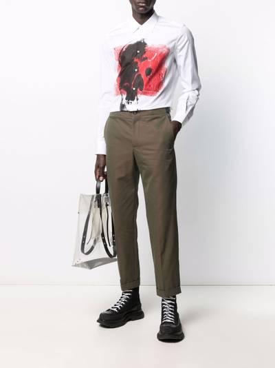 Alexander McQueen logo-strap tailored trousers outlook