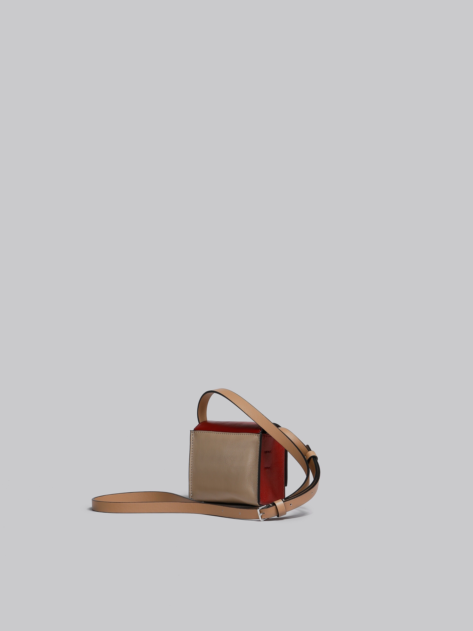 BURGUNDY AND BEIGE LEATHER CROSSBODY BAG - 2
