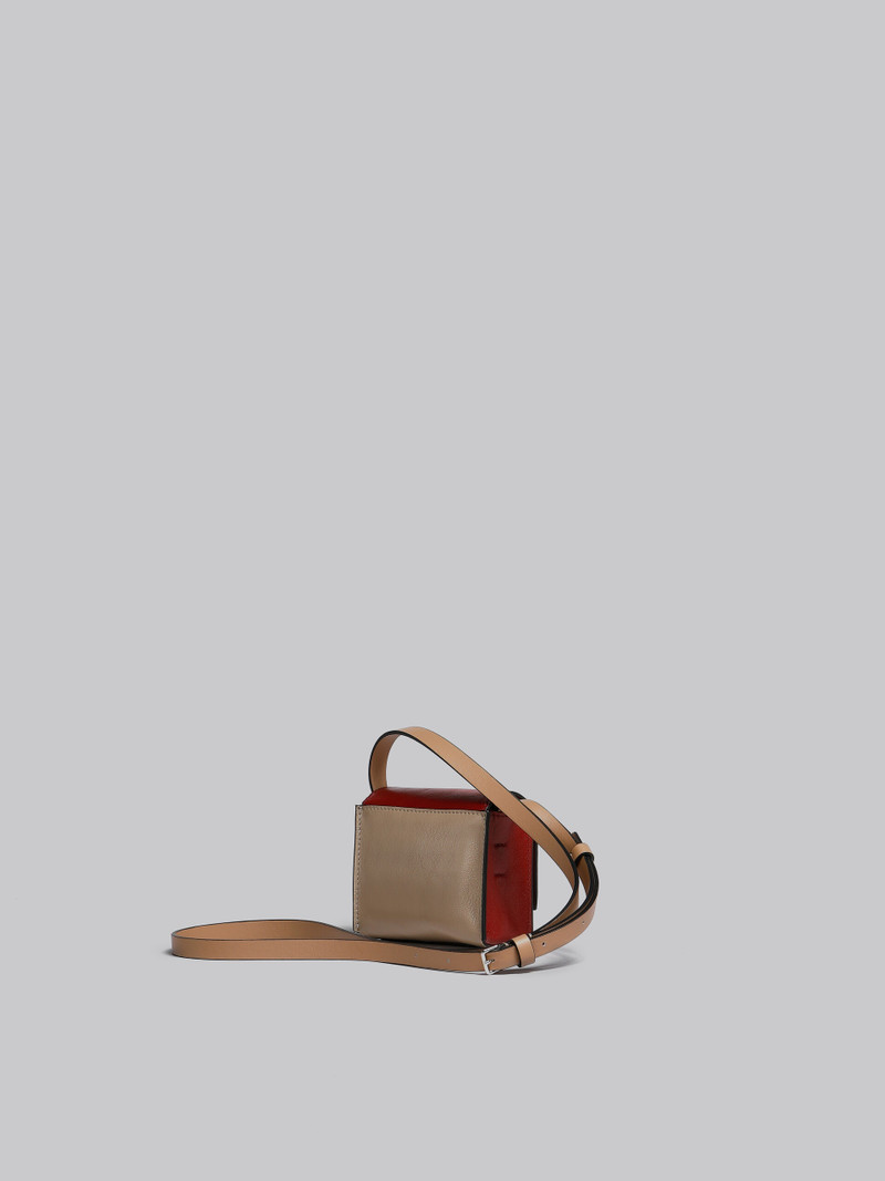 Marni BURGUNDY AND BEIGE LEATHER CROSSBODY BAG outlook