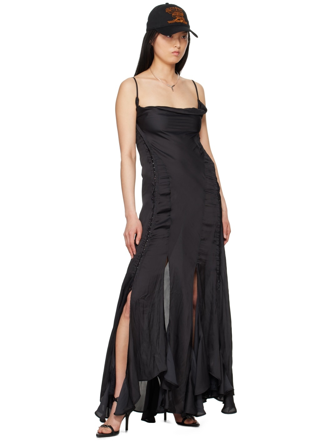 Black Hook-Eye Maxi Dress - 4