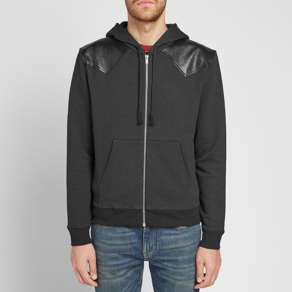 Saint Laurent Leather Insert Zip Hoody - 4