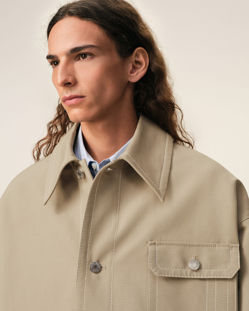 BEIGE COTTON WORKER JACKET 4