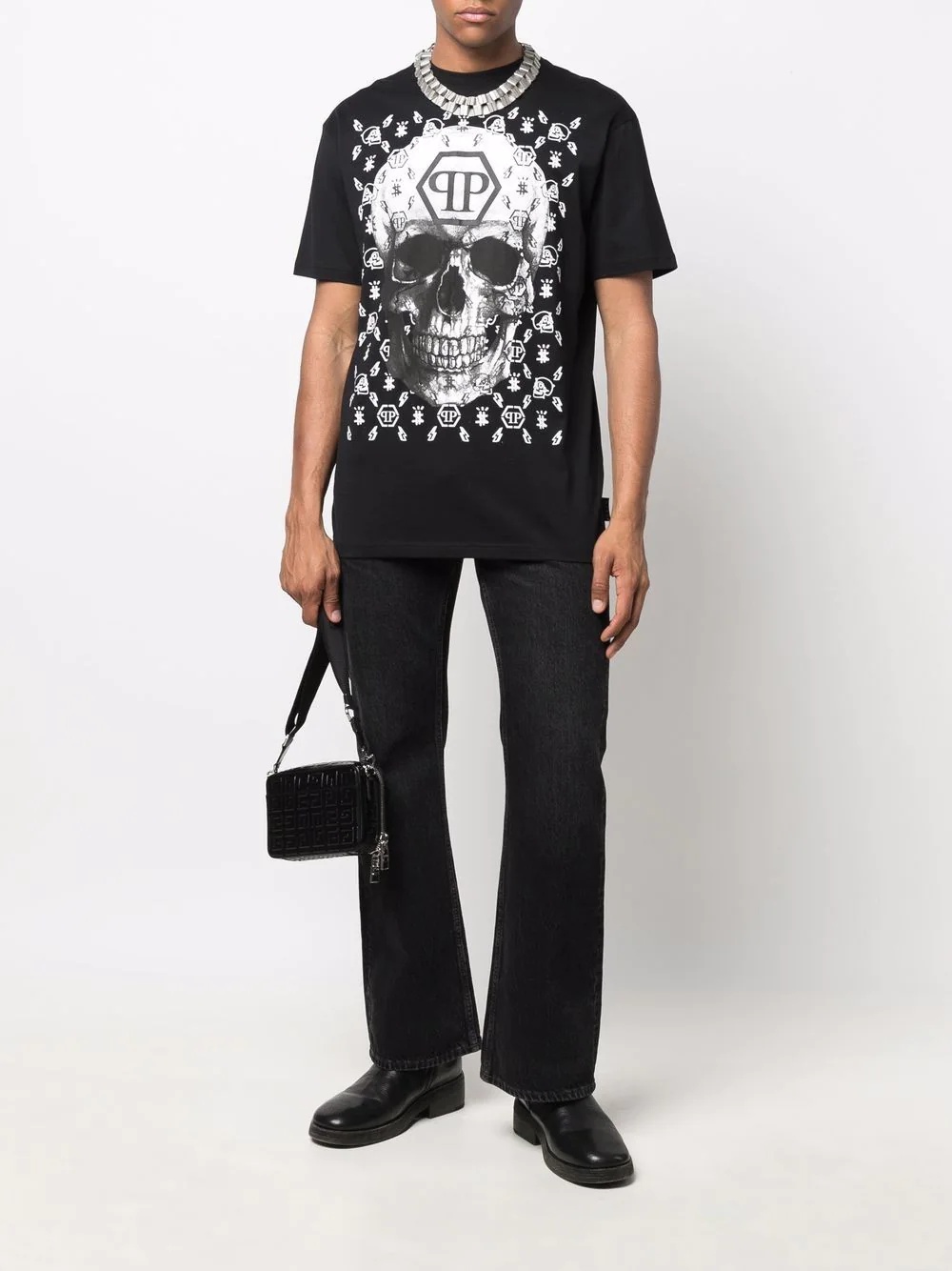 skull logo graphic-print T-shirt - 2