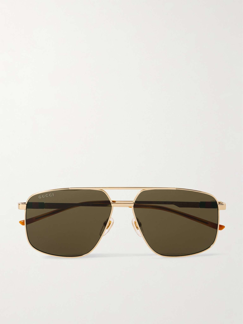 Navigator Aviator-Style 골드톤 선글라스 - 1