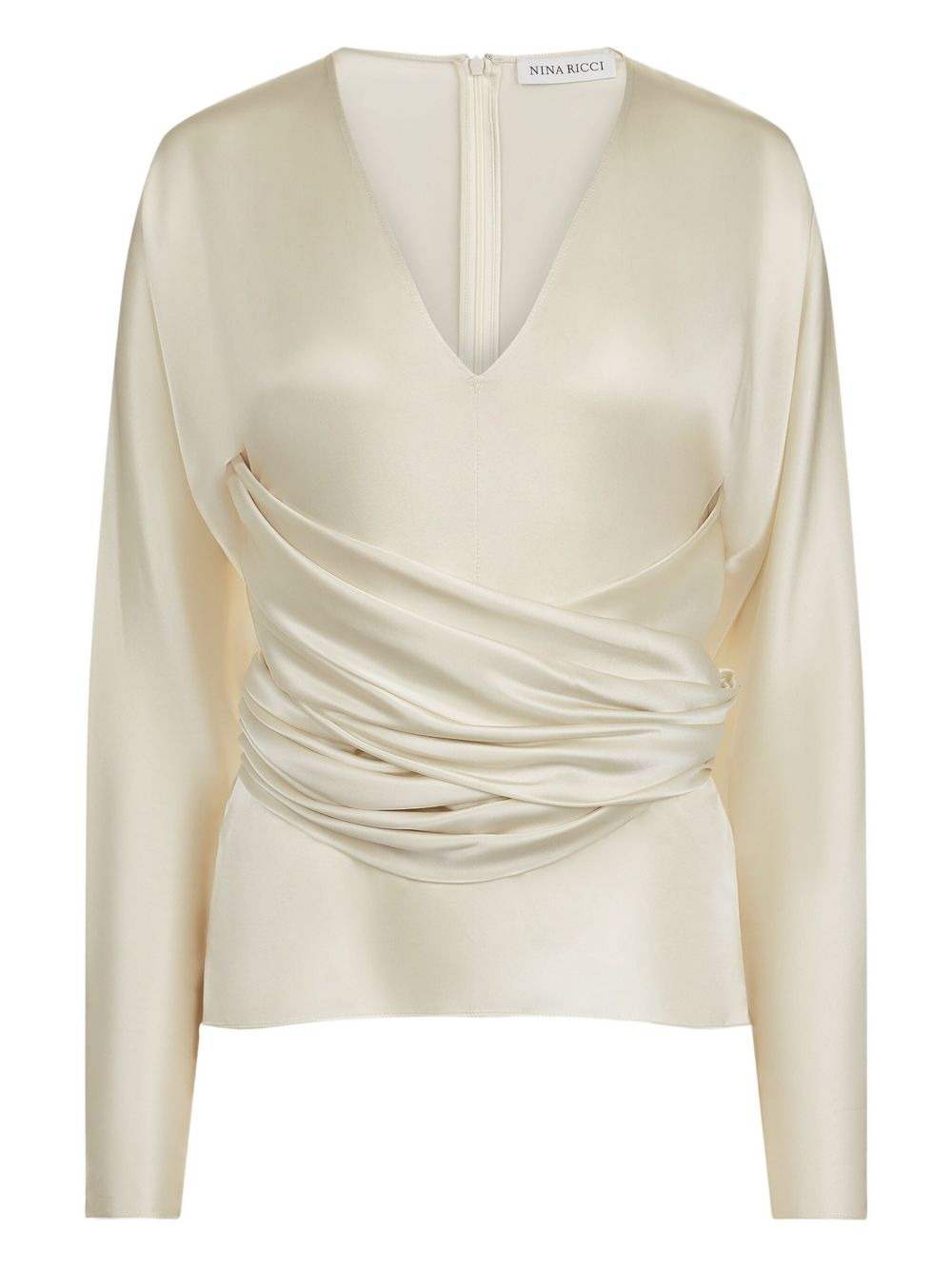 draped V-neck top - 1
