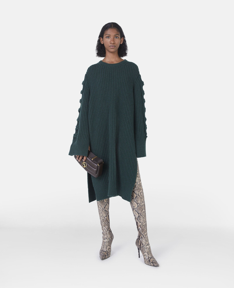 Stella McCartney Regenerated Cashmere Chain Cable Knit Jumper Dress outlook