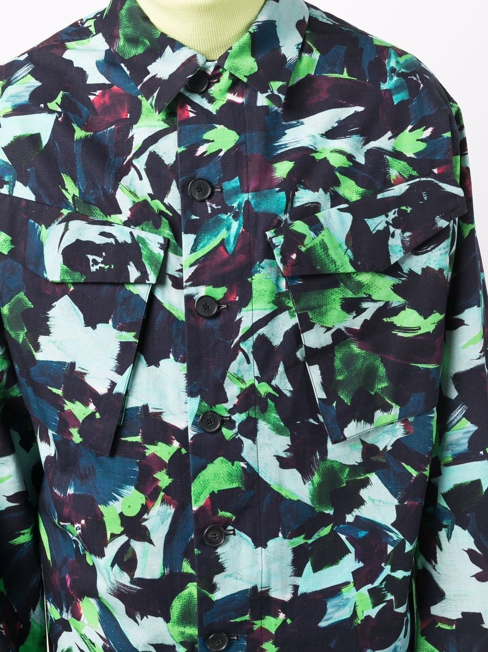 Archive floral-print shirt jacket - 5