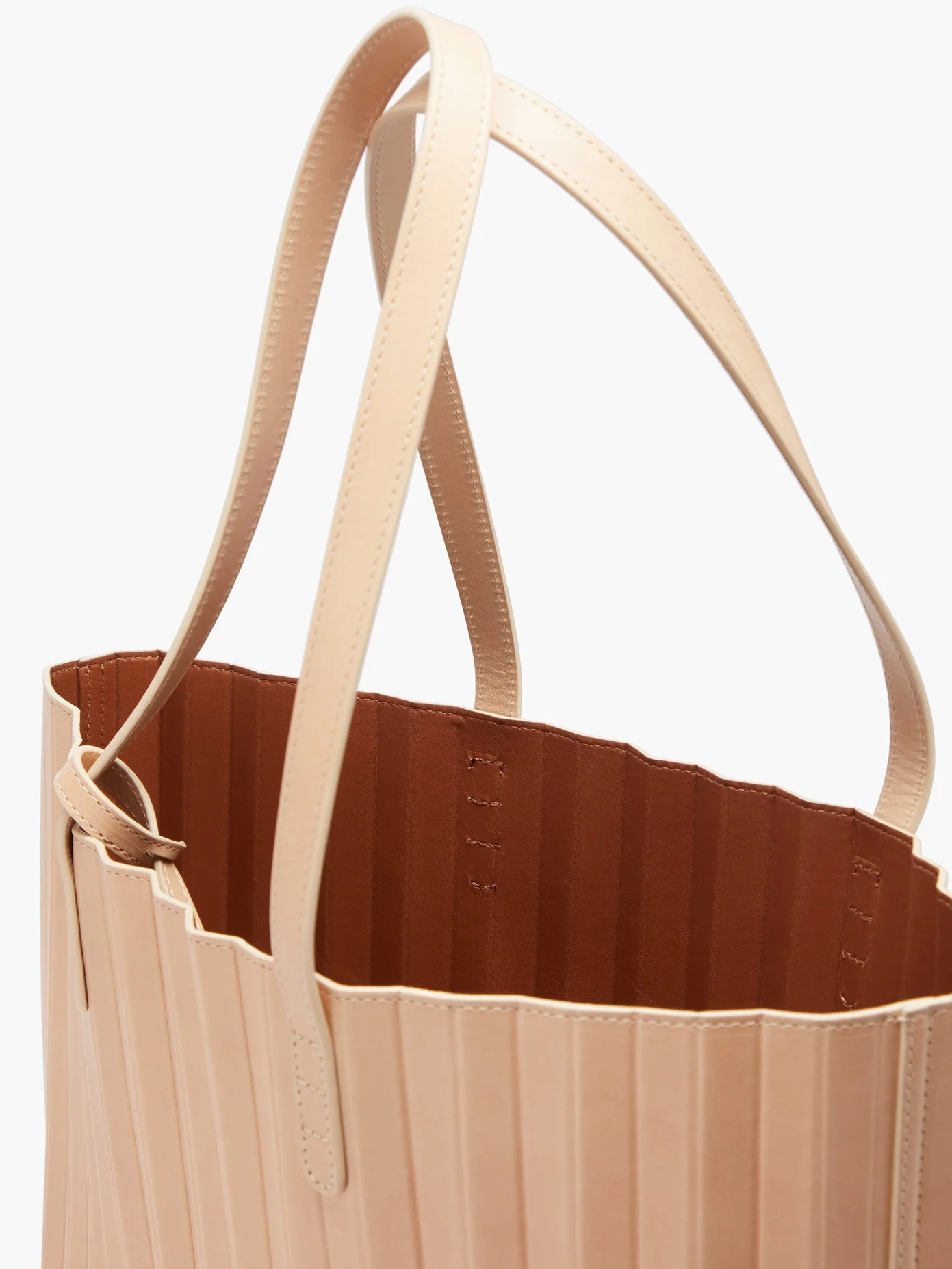 Pleated-leather tote bag - 6