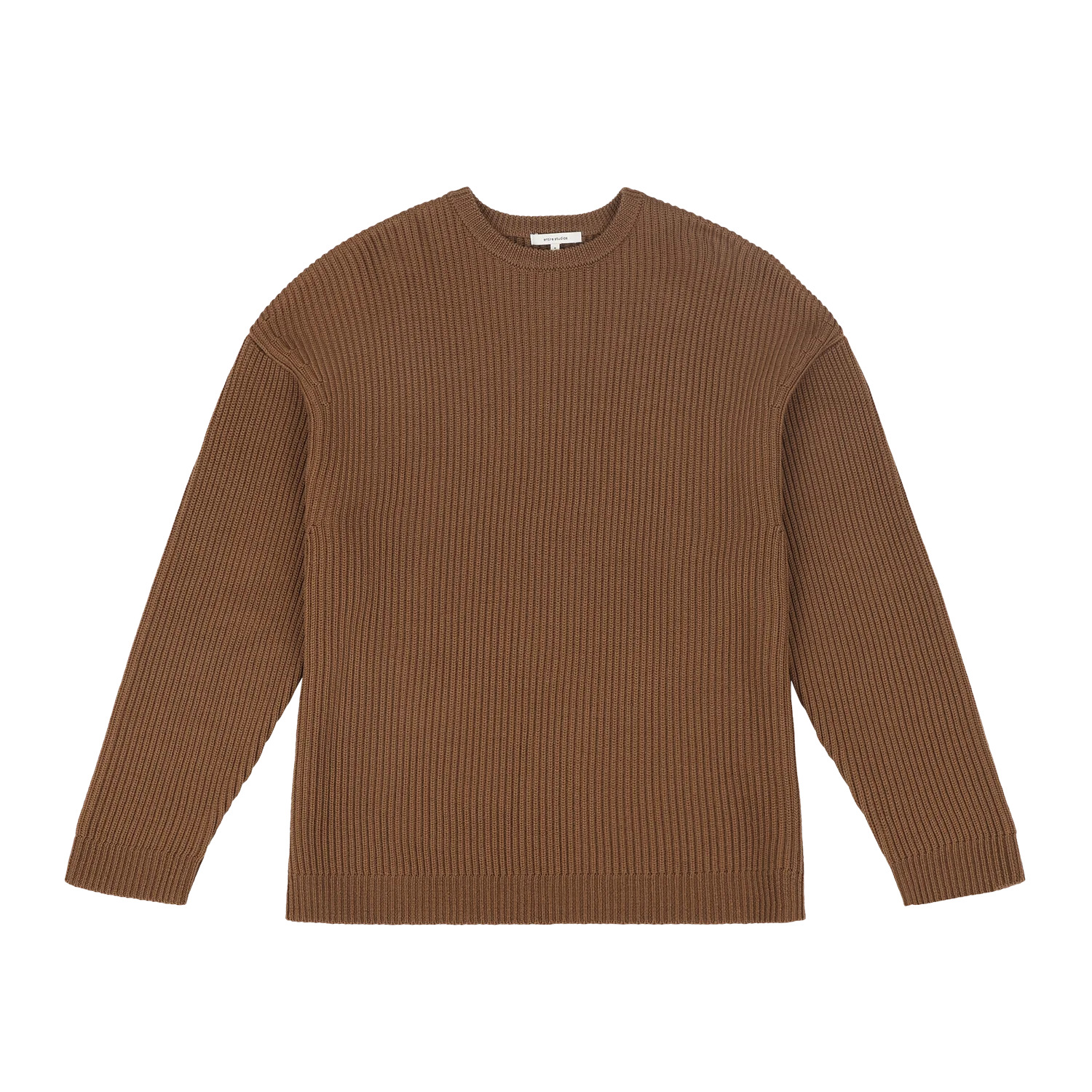 OVERSIZE KNIT CREWNECK TOBACCO - 1