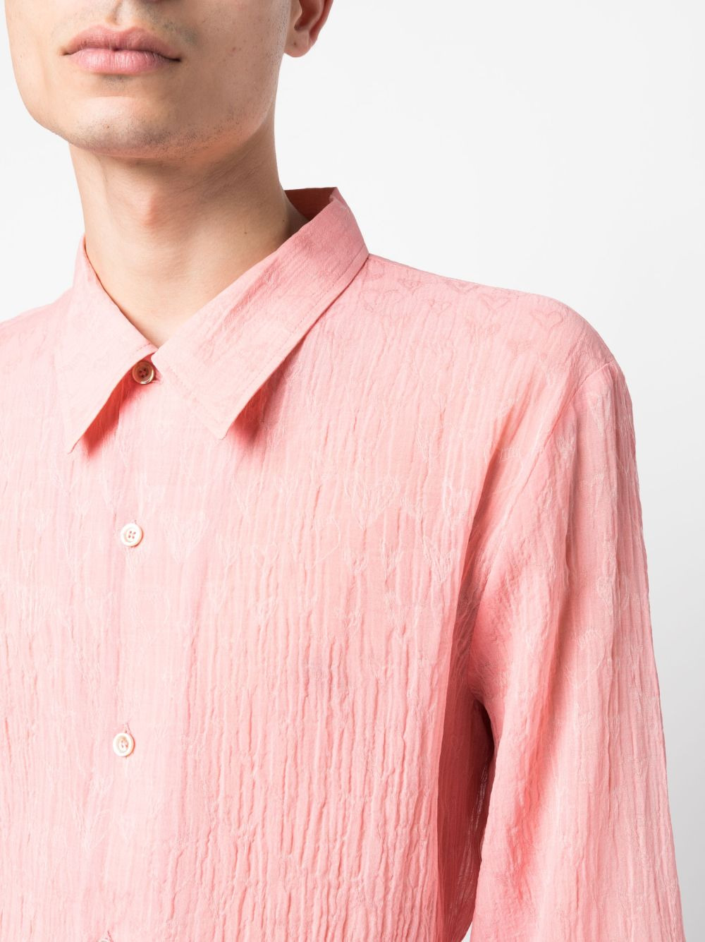 textured cotton-blend shirt - 5