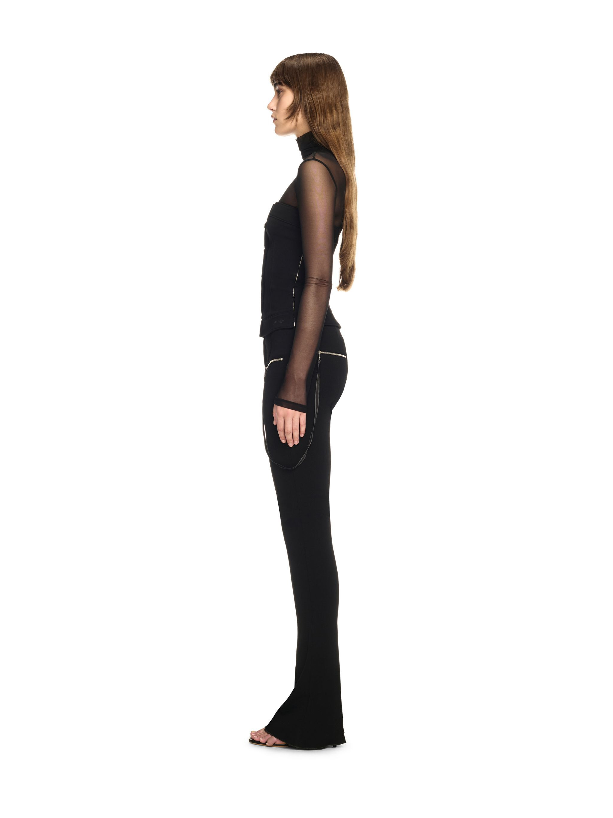 Black Britney Zip Pants - 3