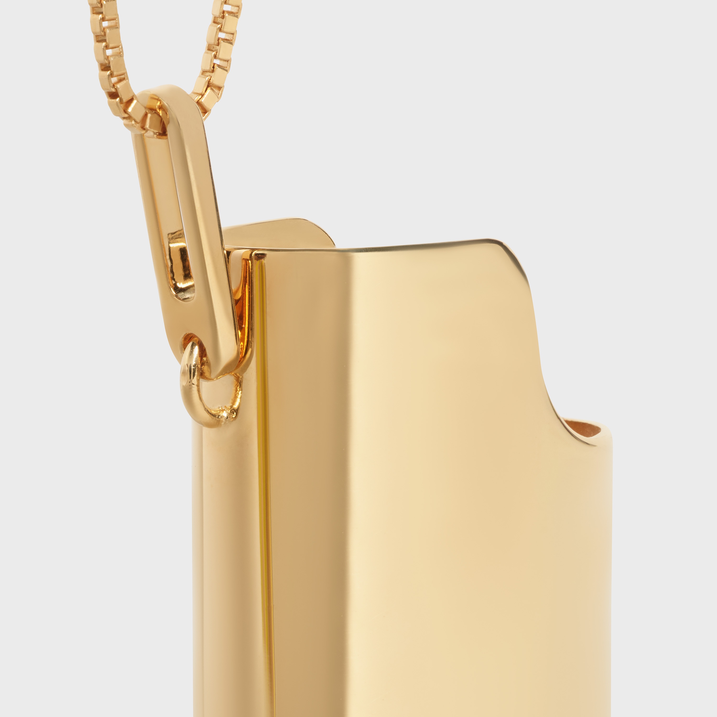 CELINE LIGHTER CASE NECKLACE IN BRASS WITH GOLD FINISH - 4