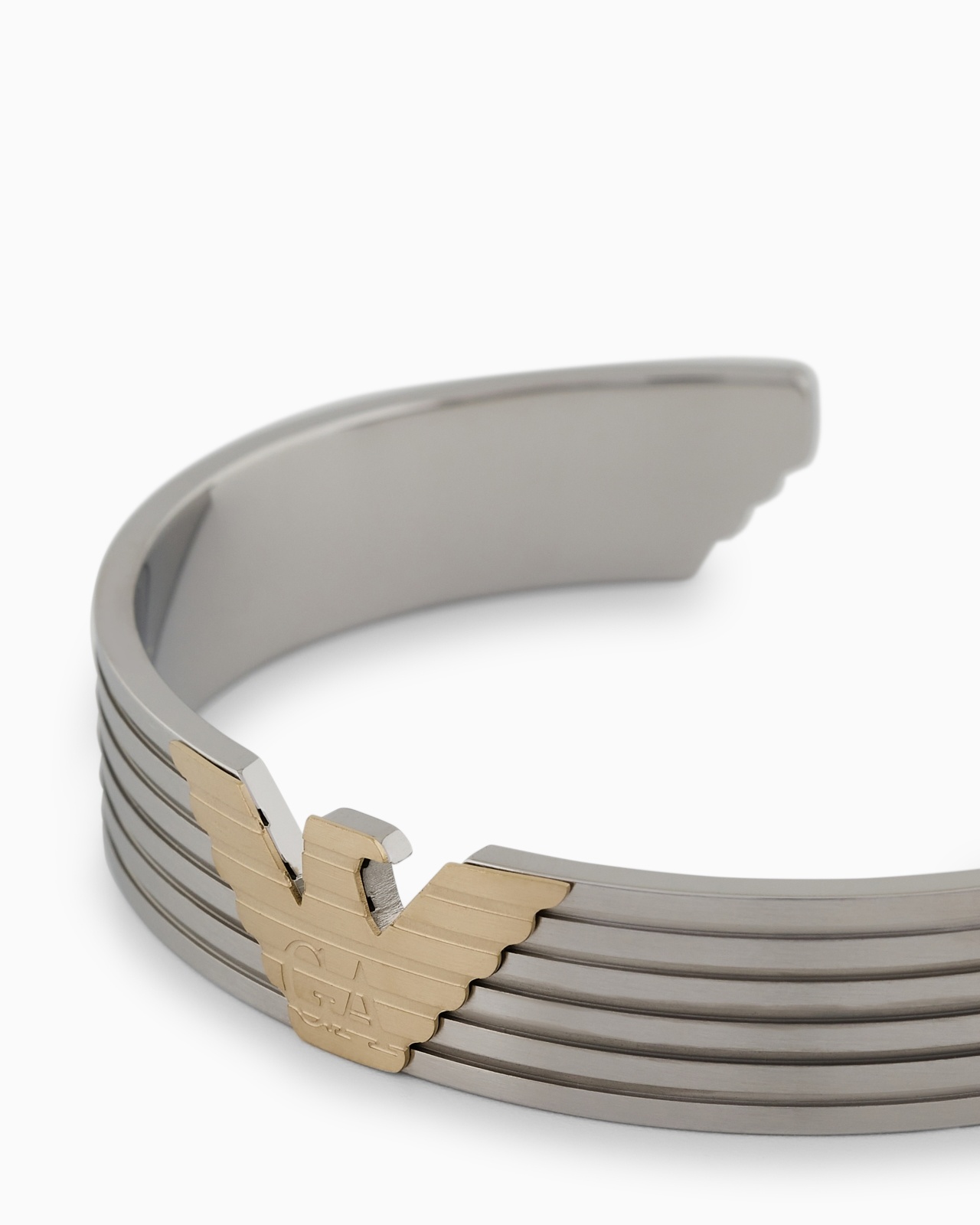 TWO-TONE STAINLESS STEEL CUFF BRACELET - 3
