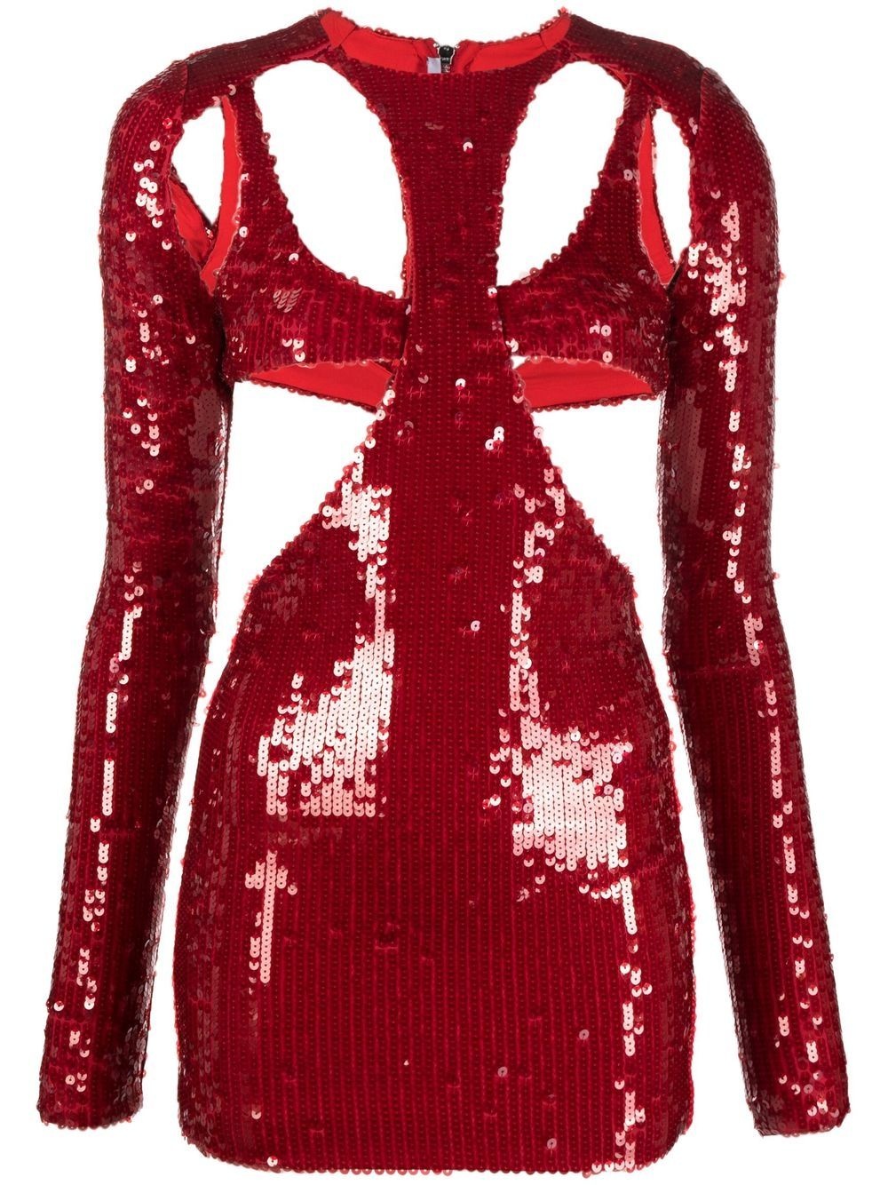 sequinned cut-out minidress - 1