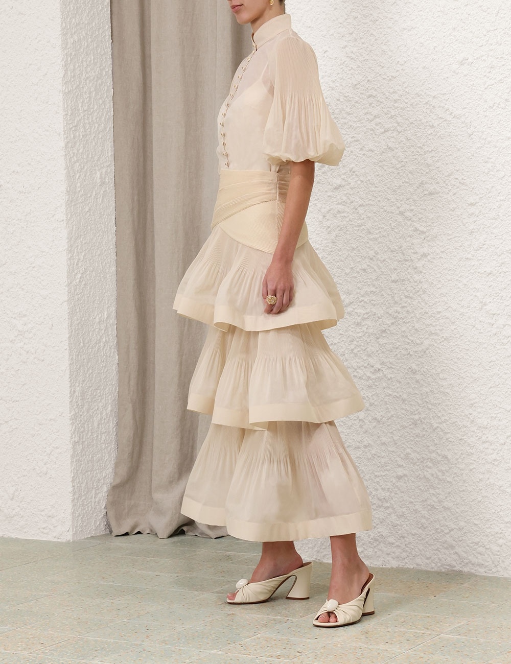 【Zimmermann】PLEATED TIERED SKIRT プリーツ ミディスカート Zimmermann PLEATED TIERED SKIRT | REVERSIBLE